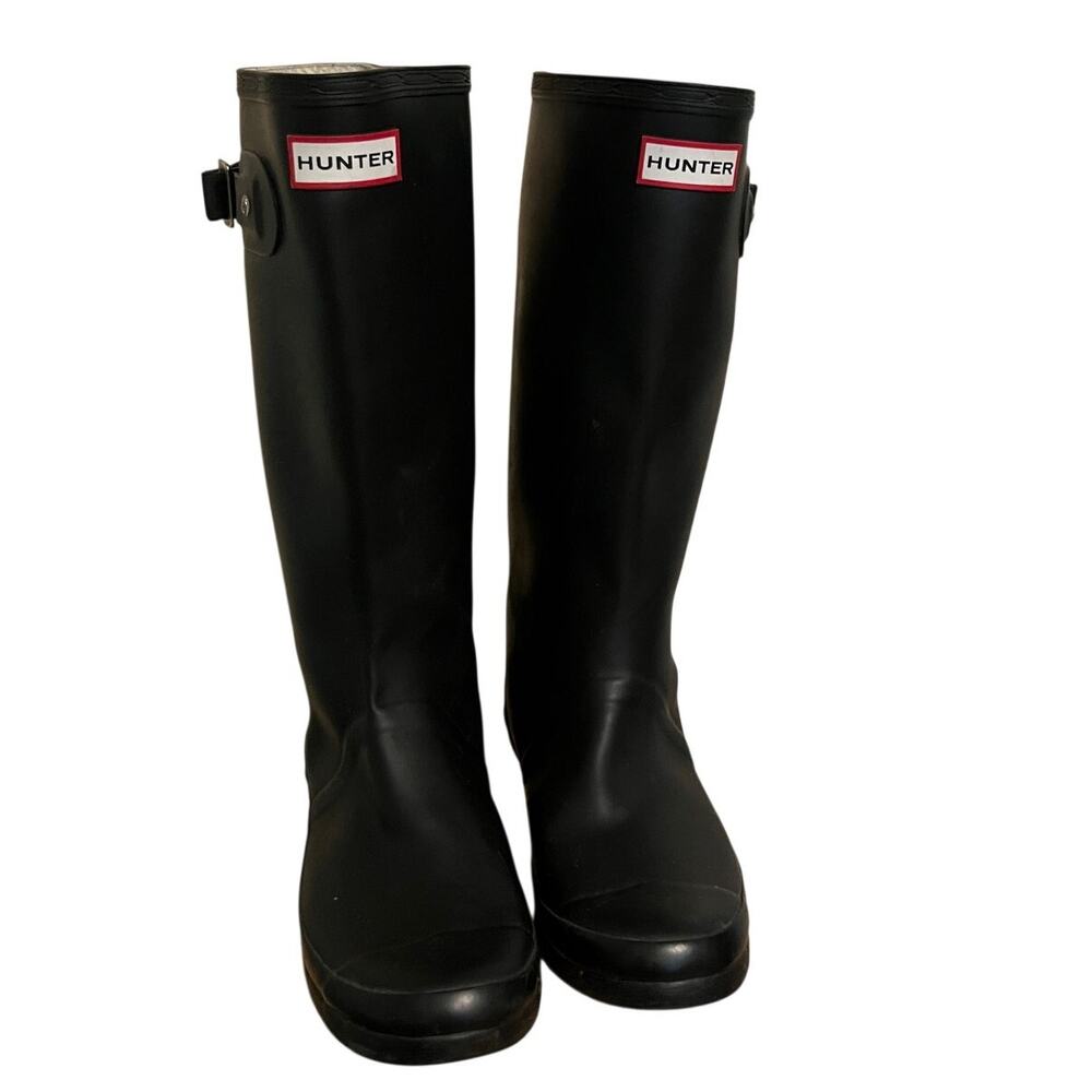 Women's Hunter Original Tall Wellies Wide-Calf Rainboots Black
